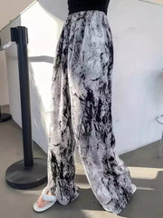 Abstract Print Wide Leg Pants Trendsi
