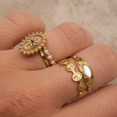 3 Piece 18K Gold-Plated Ring Gold One Size OutfitFlow