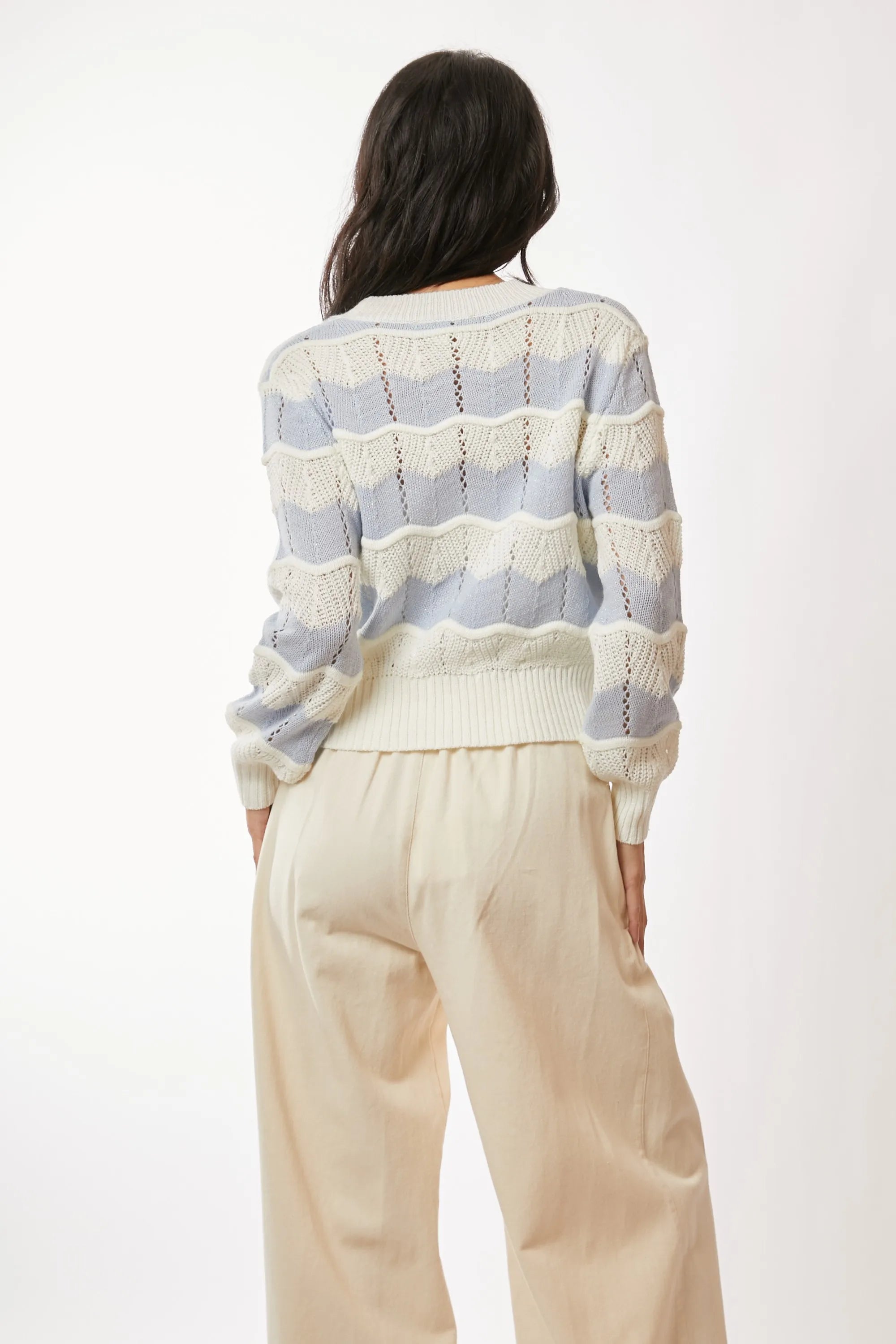 Davi & Dani Button Up Front V Neckline Cardigan Sweater OutfitFlow