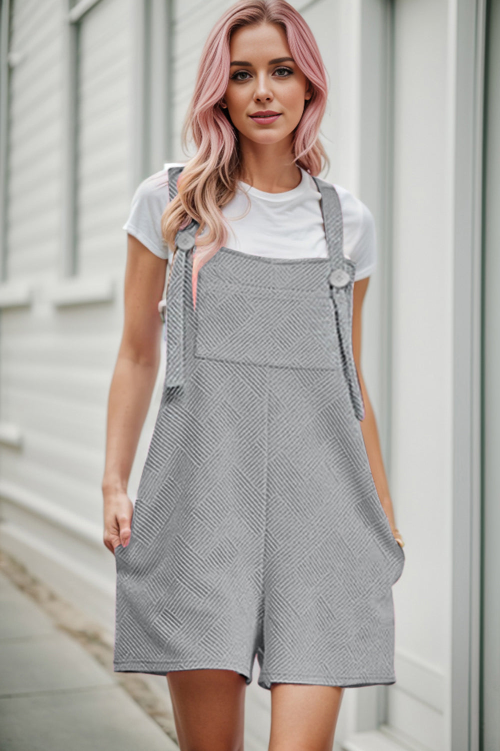 Outfit Flow - Textured Overall with Pockets