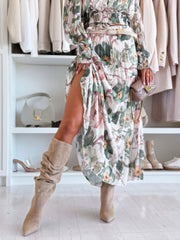Floral Off-Shoulder Top and Skirt Two-Piece Set OutfitFlow