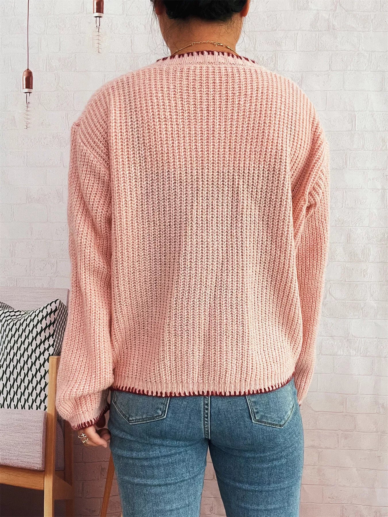 Flower Button Long Sleeve Cardigan OutfitFlow