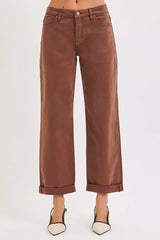 RISEN Full Size Tummy Control Mid Rise Ankle Barrel Baggy Plus Size OutfitFlow