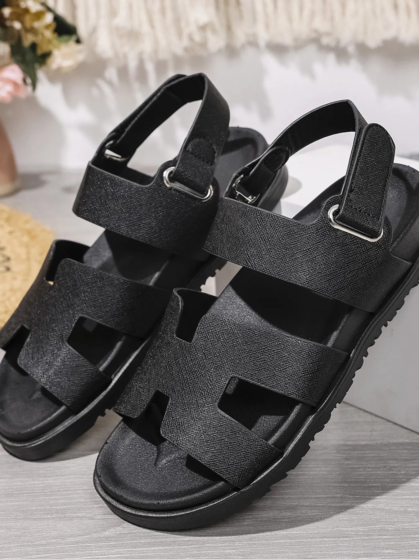 H-Style Gladiator Sandals with Ankle Strap OutfitFlow