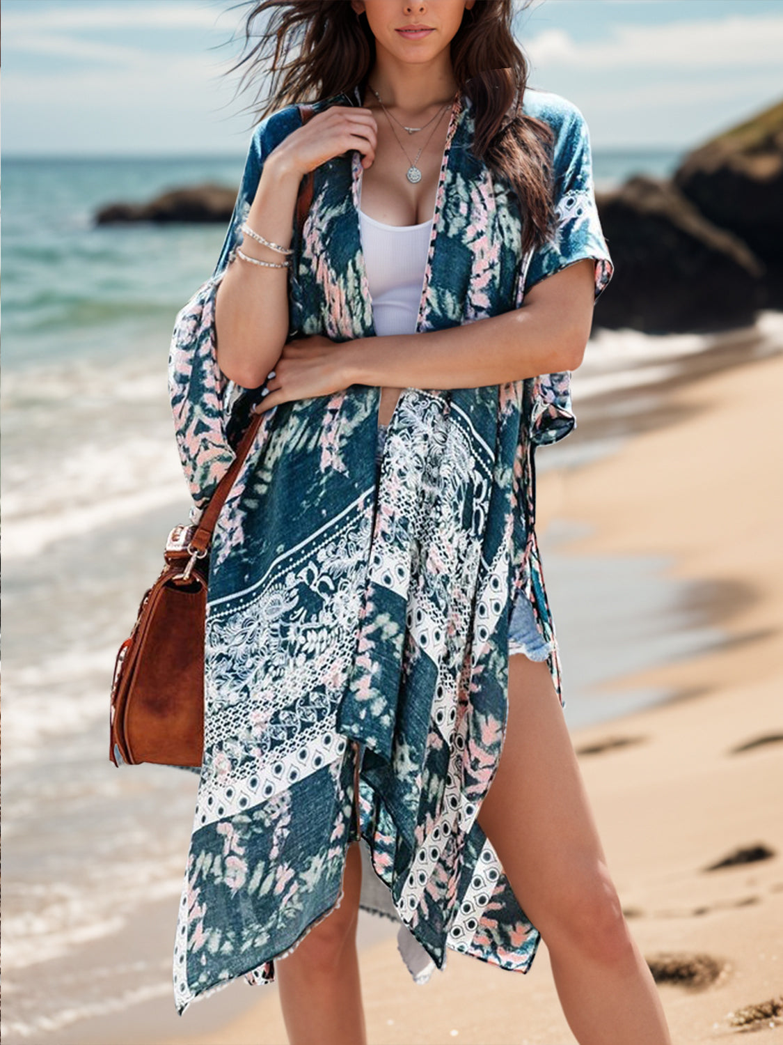 Lovelet Printed Open Front Cover-Up