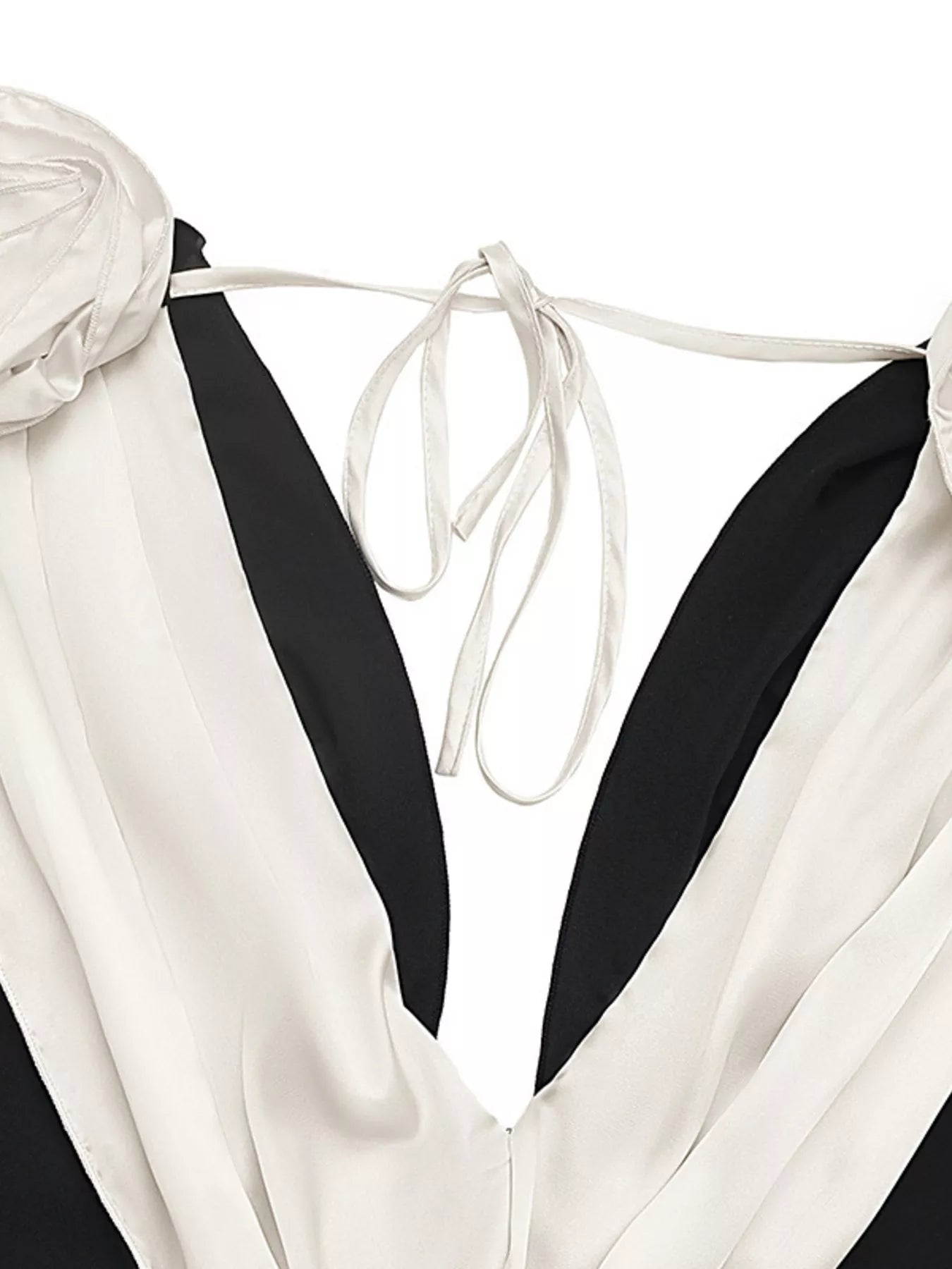 Floral Applique Two Tone Maxi Dress OutfitFlow