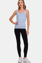 Zenana Ribbed Scoop Neck Tank