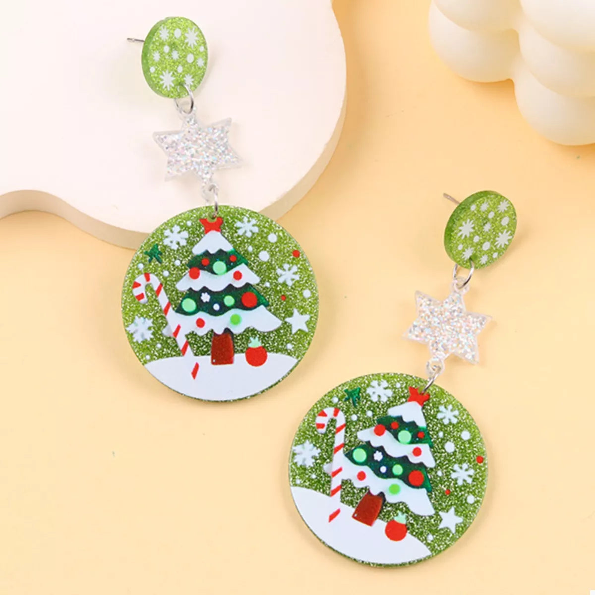 Christmas Theme Drop Earrings Style D One Size OutfitFlow