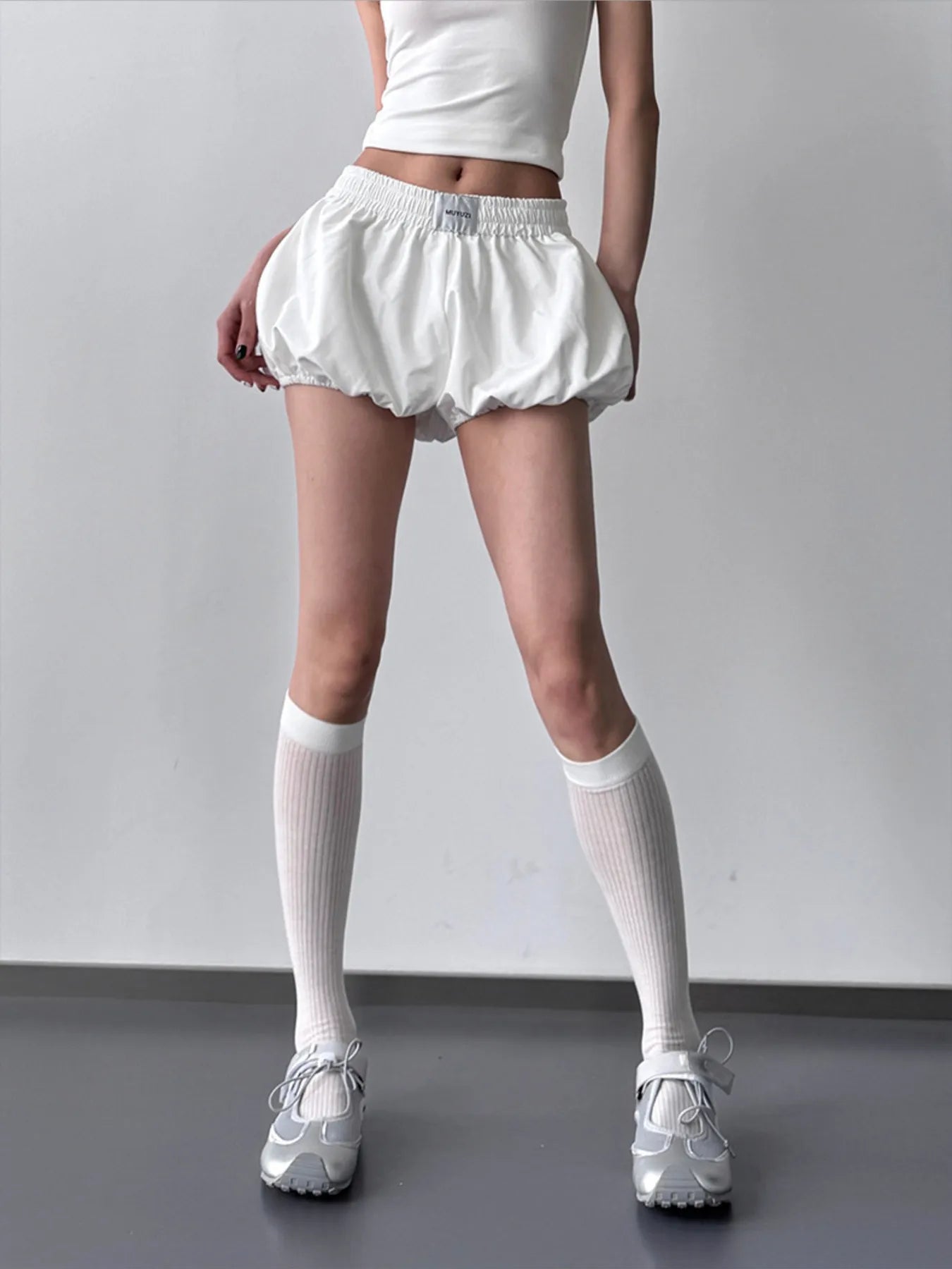 Elastic Waistband Bubble Shorts OutfitFlow