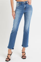 Outfit Flow - RISEN Full Size Mid Rise Ankle Straight Jeans with Pockets