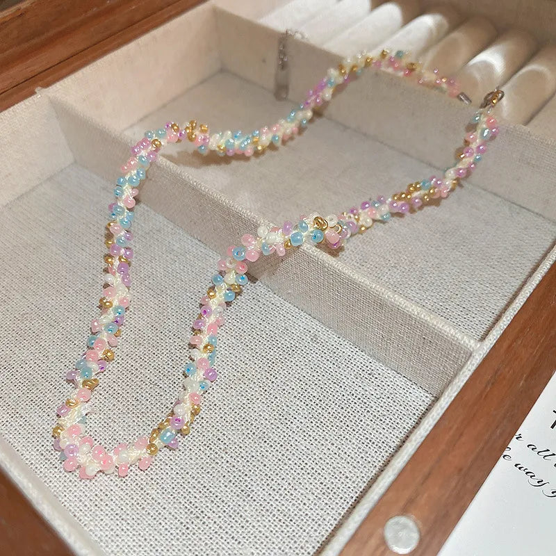 Titanium Steel Rice Bead Necklace OutfitFlow