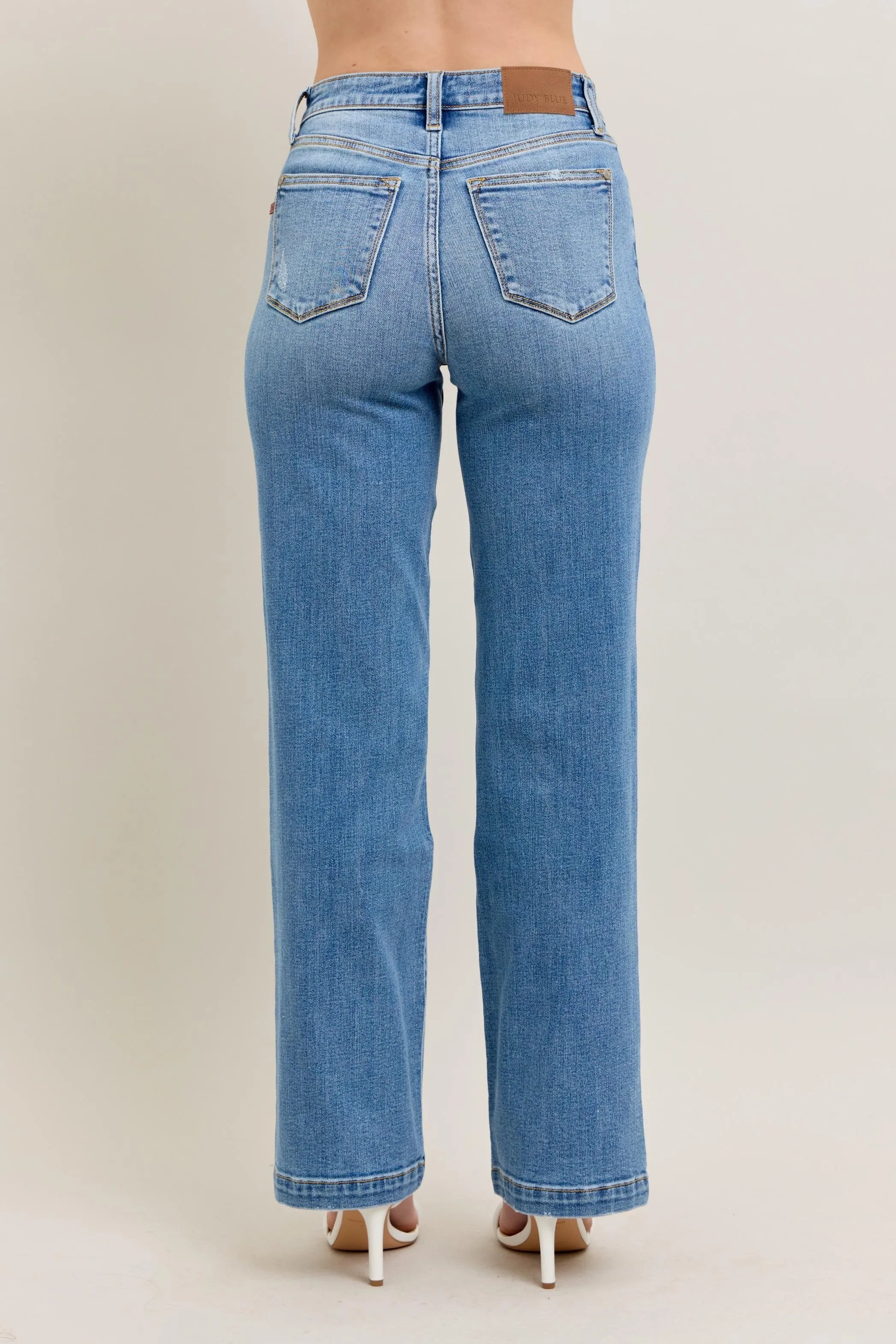 Judy Blue Full Size High Waist Straight Jeans Plus Size OutfitFlow