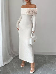 Flower Off-Shoulder Maxi Dress OutfitFlow