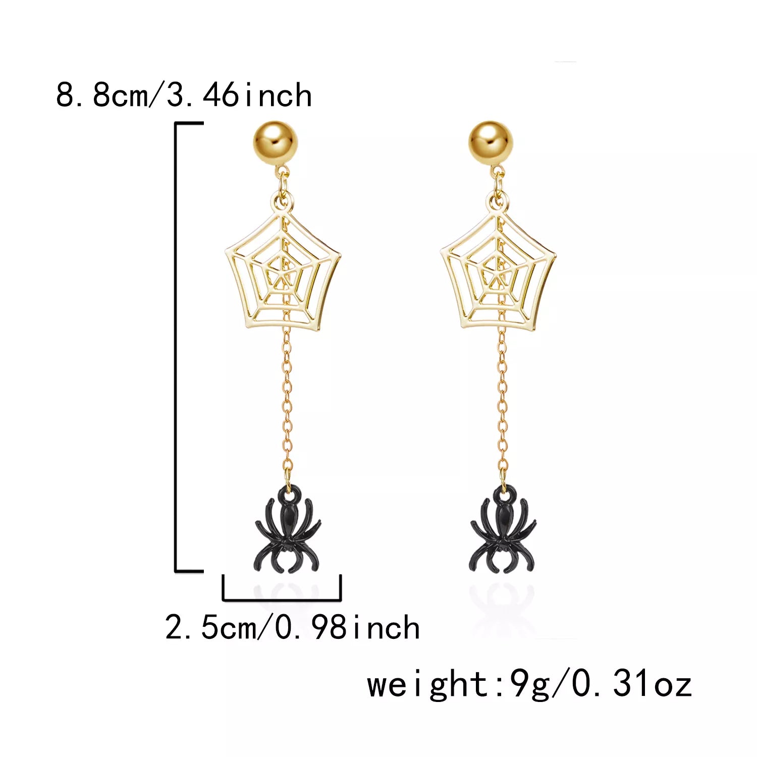 18K Gold-Plated Spider Drop Earrings OutfitFlow