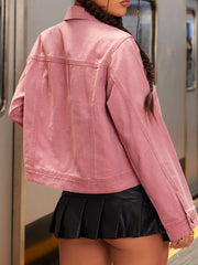 Button-Up Denim Jacket Trendsi