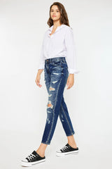 Kancan High Rise Distressed Mom Fit Jeans OutfitFlow