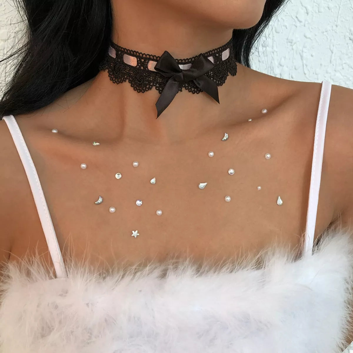 Lace Bow Choker Necklace OutfitFlow