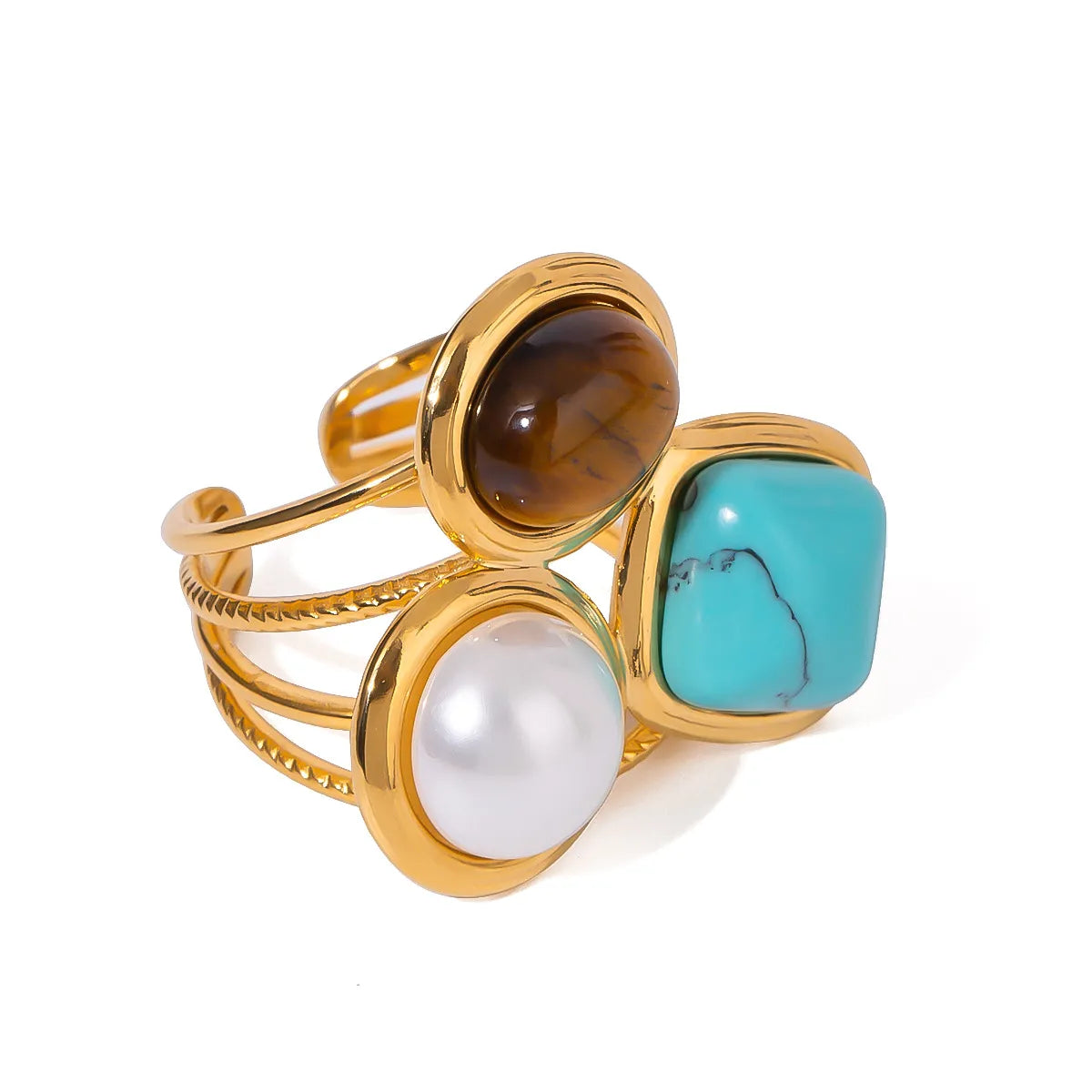 18K Gold-Plated Stainless Steel Open Ring OutfitFlow