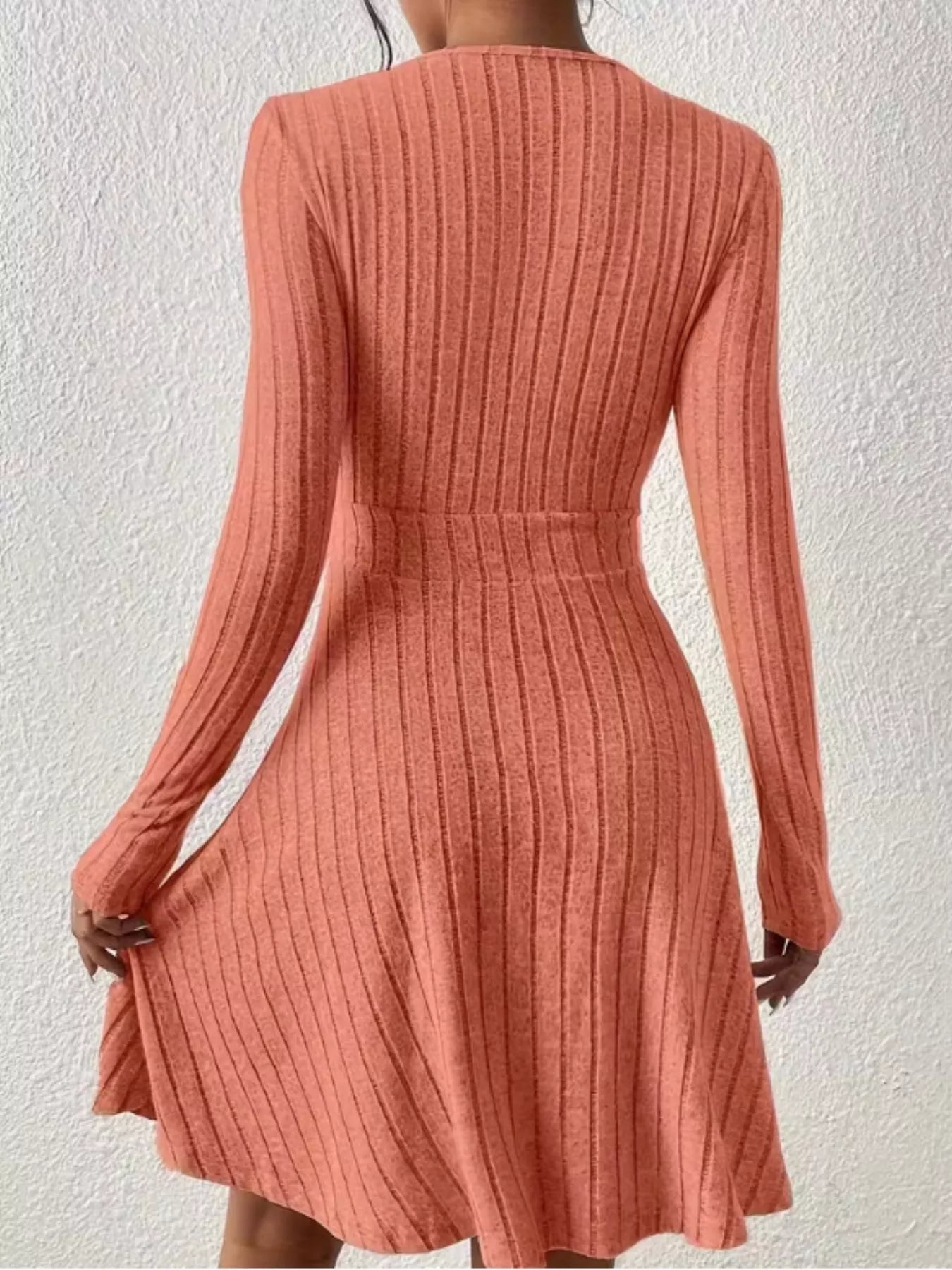 Ribbed Knit Wrap Mini Dress OutfitFlow