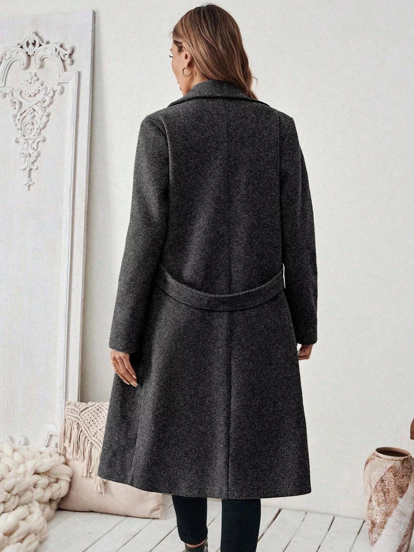 One Button Wool Blend Overcoat OutfitFlow