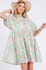 Floral Babydoll Short Sleeves Dress OutfitFlow