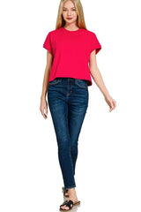 Zenana Premium Cotton Relaxed Crop Tee OutfitFlow