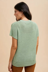 Annie Wear Large Flower Embo Dolman Sleeve Summer Sweater Top OutfitFlow