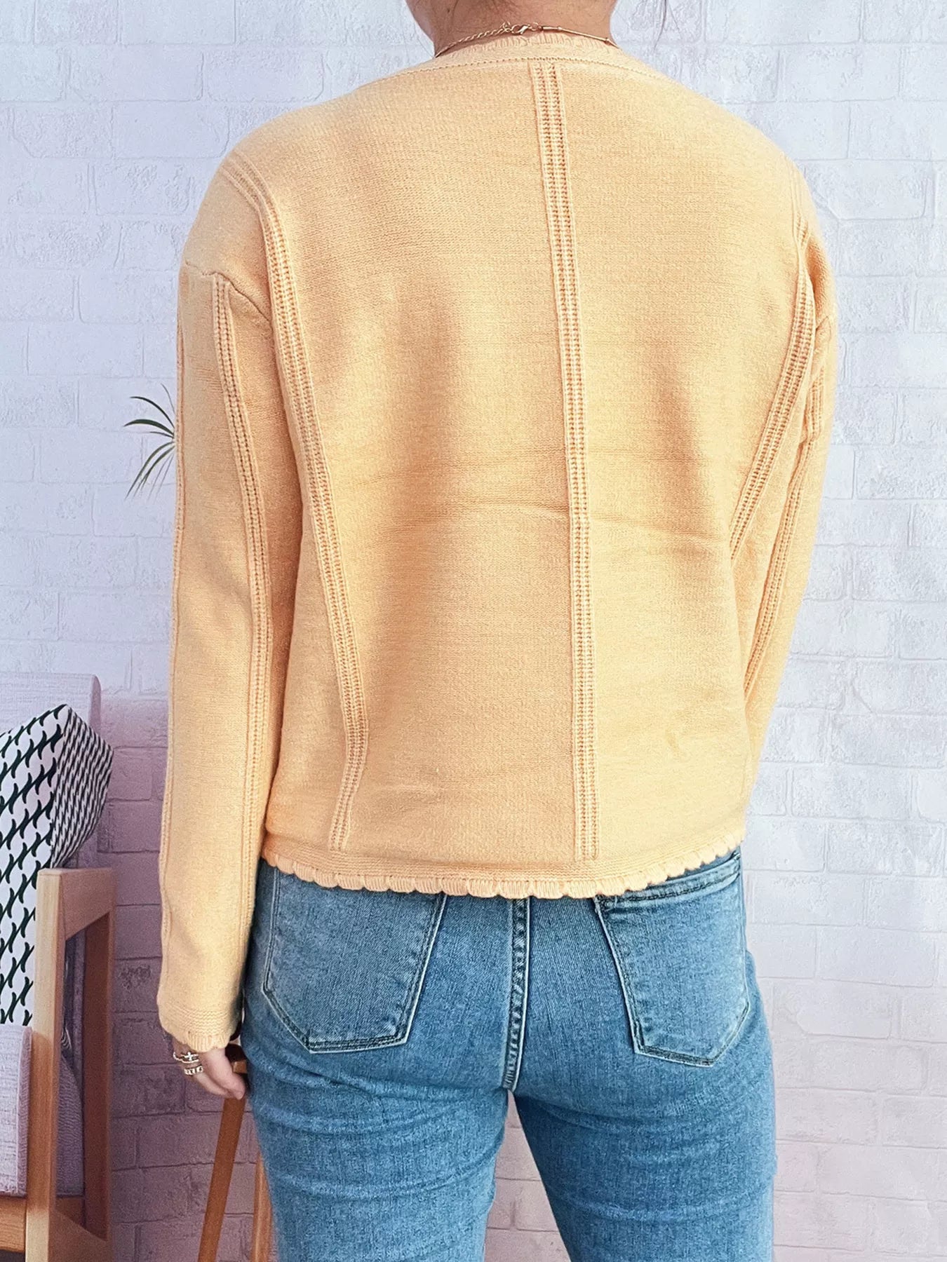 Cherry Embroidered Button Up Cardigan OutfitFlow
