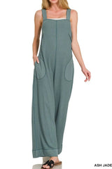 Zenana Knit Waffle Wide Leg Overalls OutfitFlow