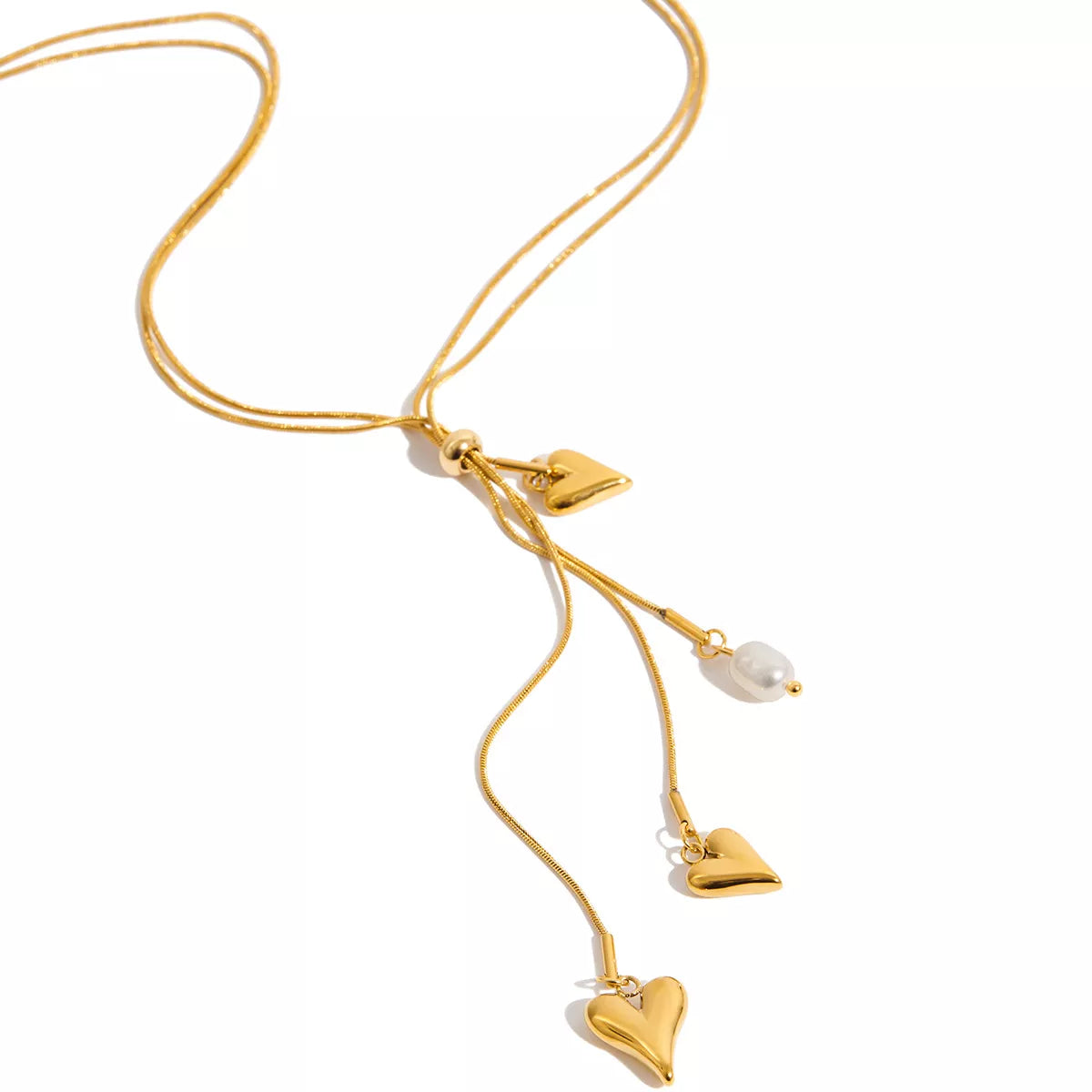 18K Gold-Plated Double Layered Heart Necklace OutfitFlow
