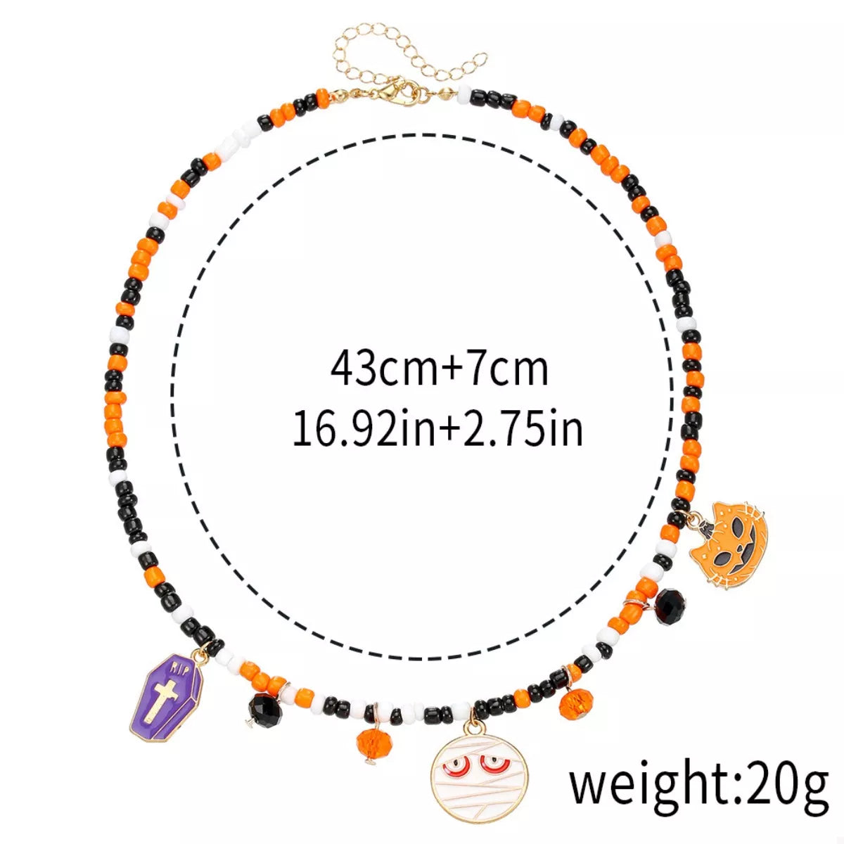 Halloween Charm Beaded Necklace OutfitFlow