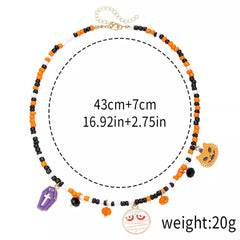 Halloween Charm Beaded Necklace OutfitFlow