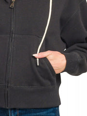 Zenana Fleece Cropped Zip-up Hoodie with Pockets Trendsi