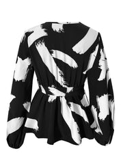 Tie Waist Long Sleeve Blouse OutfitFlow