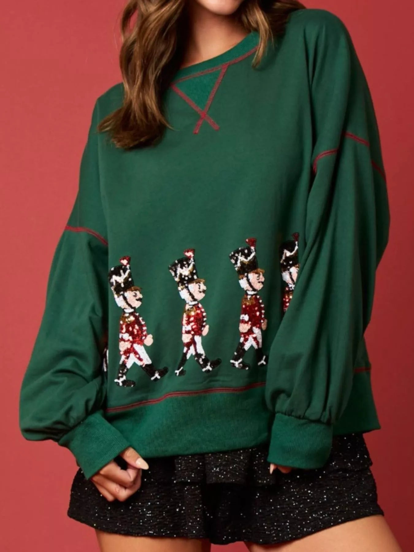 Christmas Marching Band Sequin Sweatshirt OutfitFlow