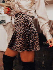 Leopard Tiered Mini Skirt OutfitFlow