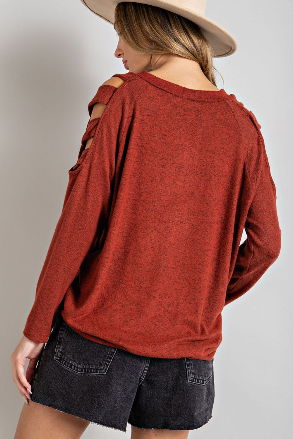 Outfit Flow - Cutout Round Neck Long Sleeve Top