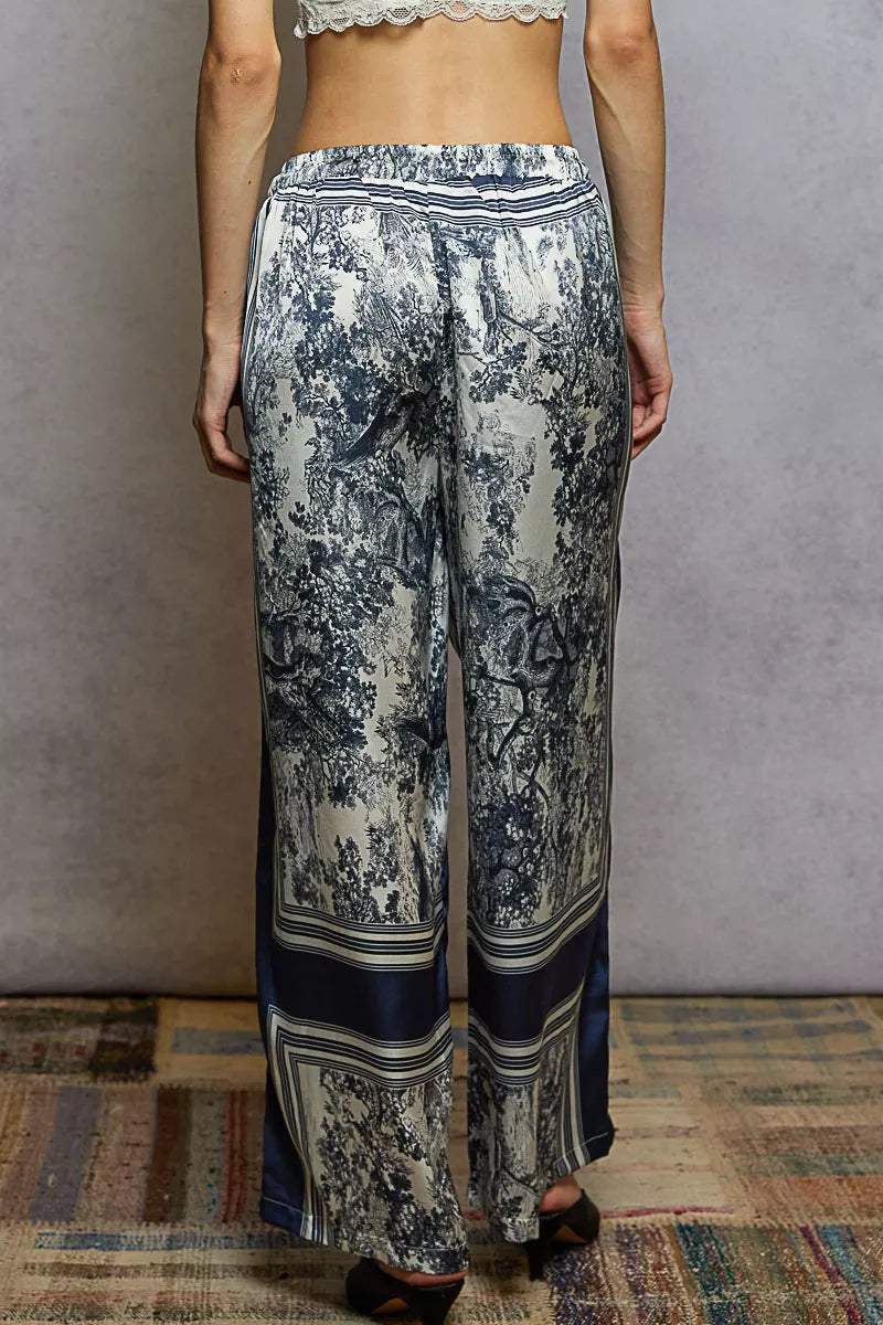 POL Floral Printed Woven Wide Leg Drawstring Pants OutfitFlow