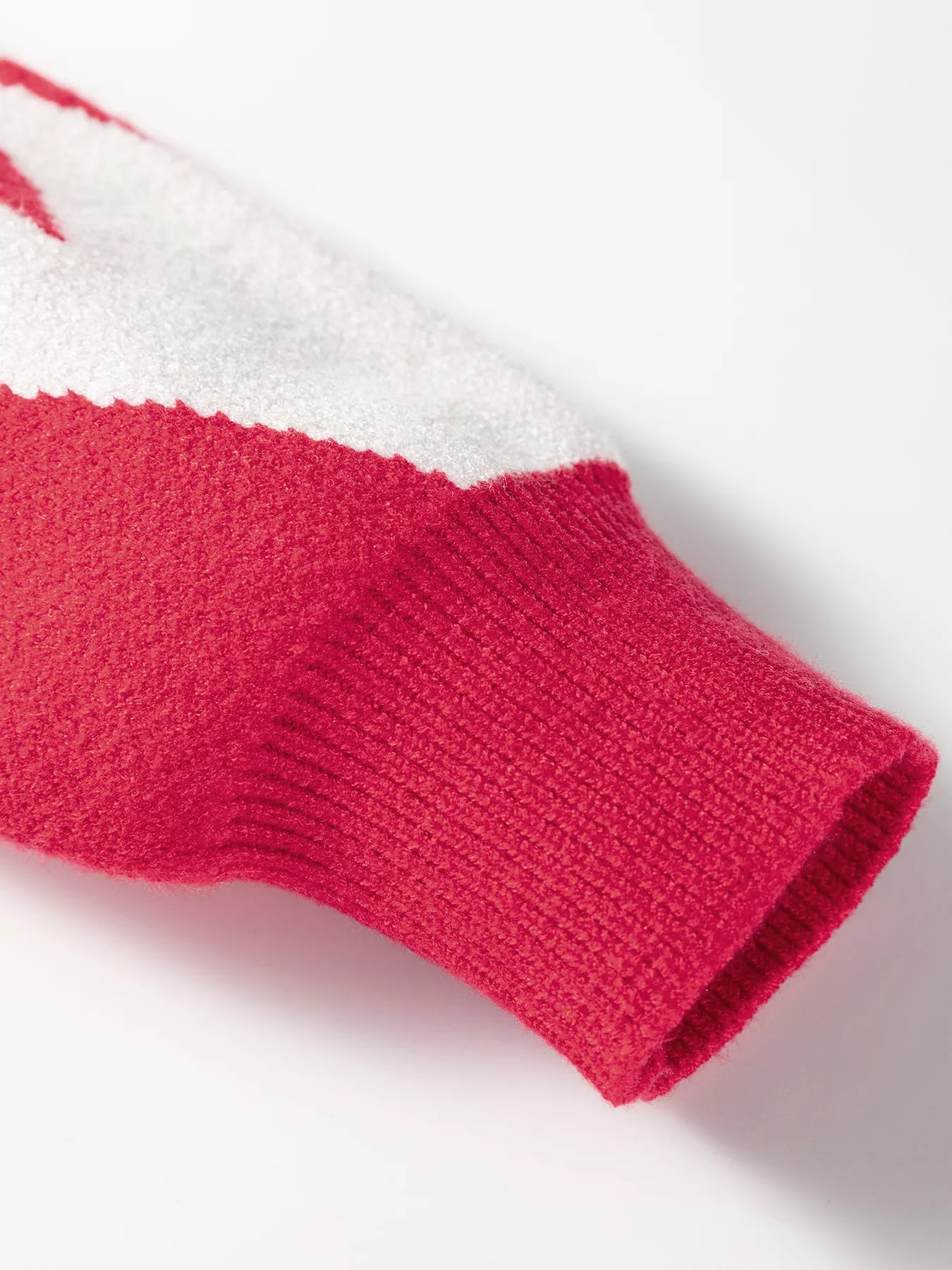 Bow Print 2-Tone Rhombus Knit Loose Sweater Trendsi