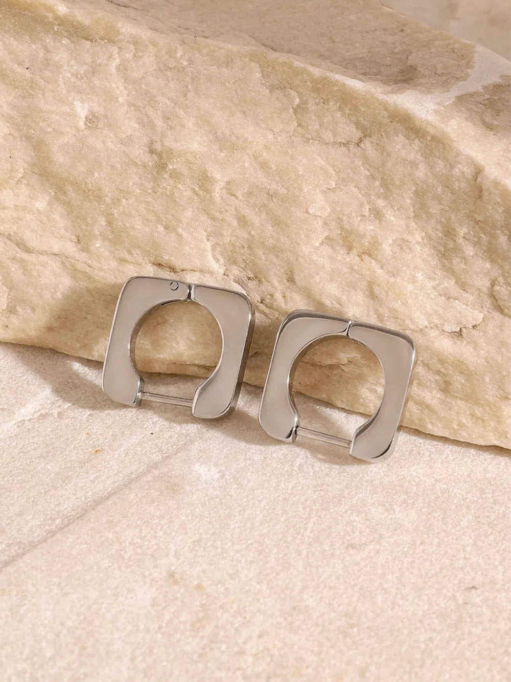 18K Gold-Plated Stainless Steel Square Earrings OutfitFlow