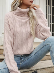 Cable Knit Turtleneck Sweater OutfitFlow