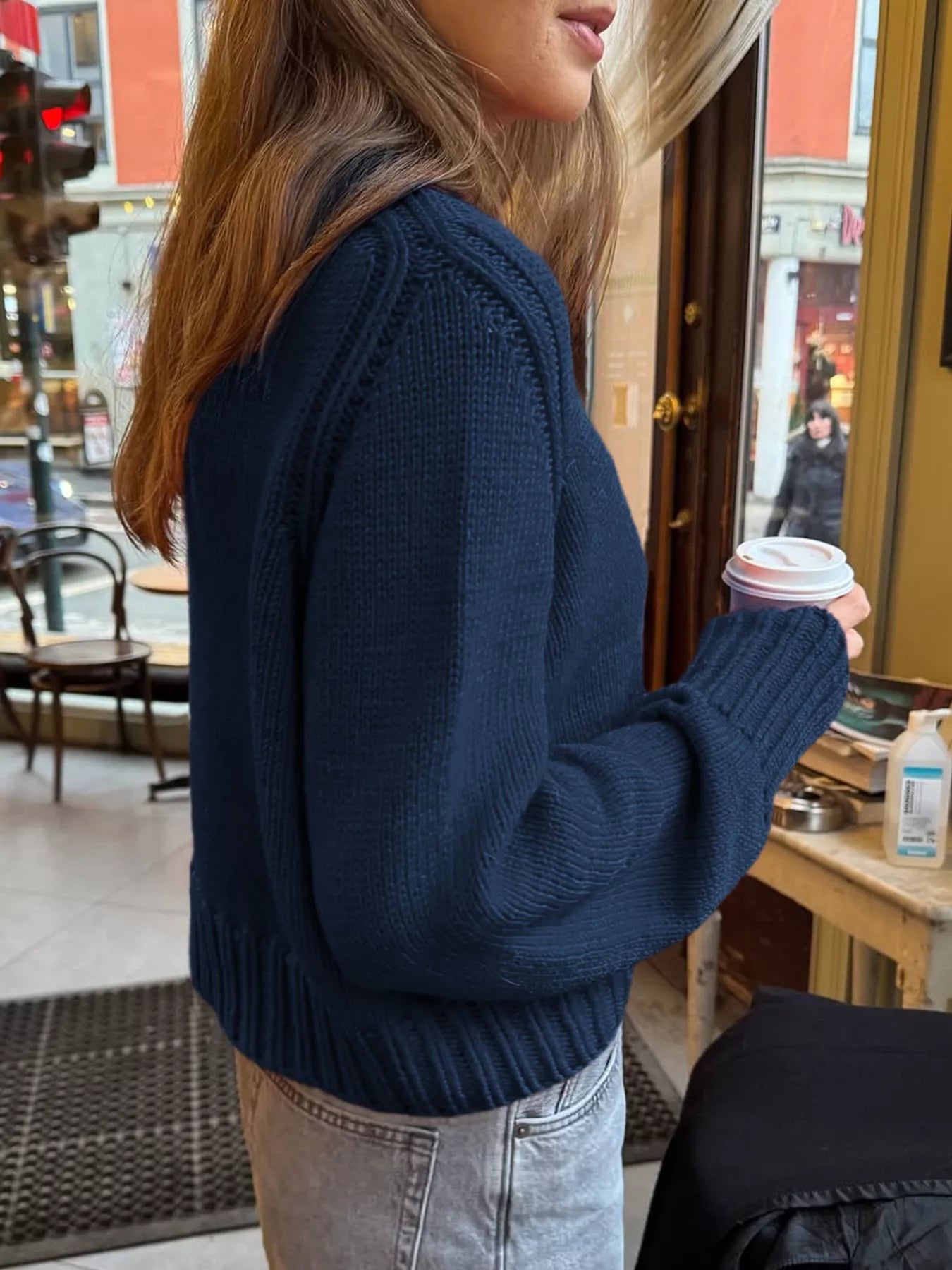 Ribbed Round Neck Sweater OutfitFlow