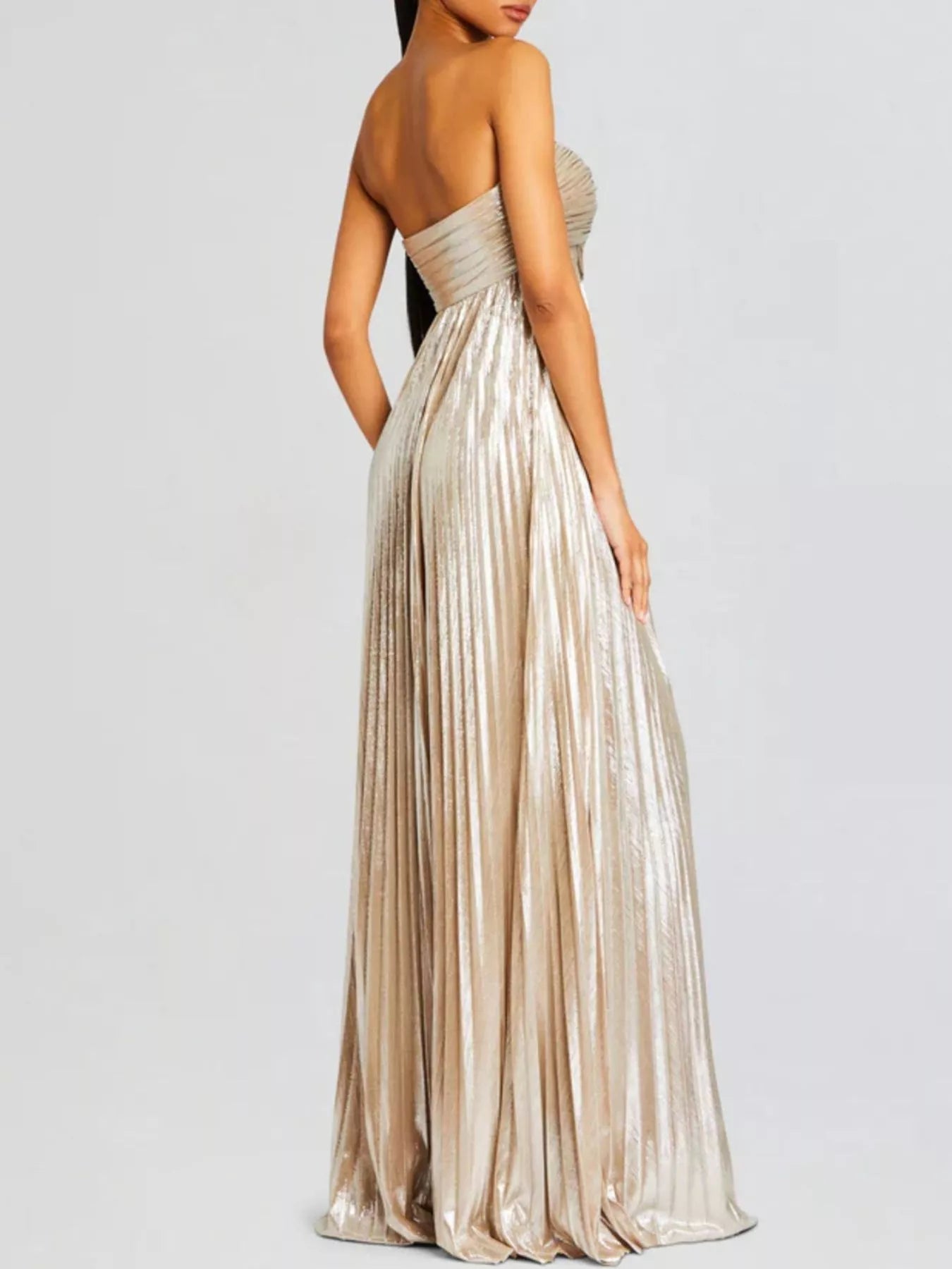 Split Sweetheart Neck Tube Maxi Dress OutfitFlow