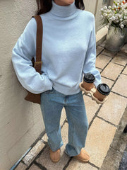 Turtleneck Long Sleeve Sweater OutfitFlow