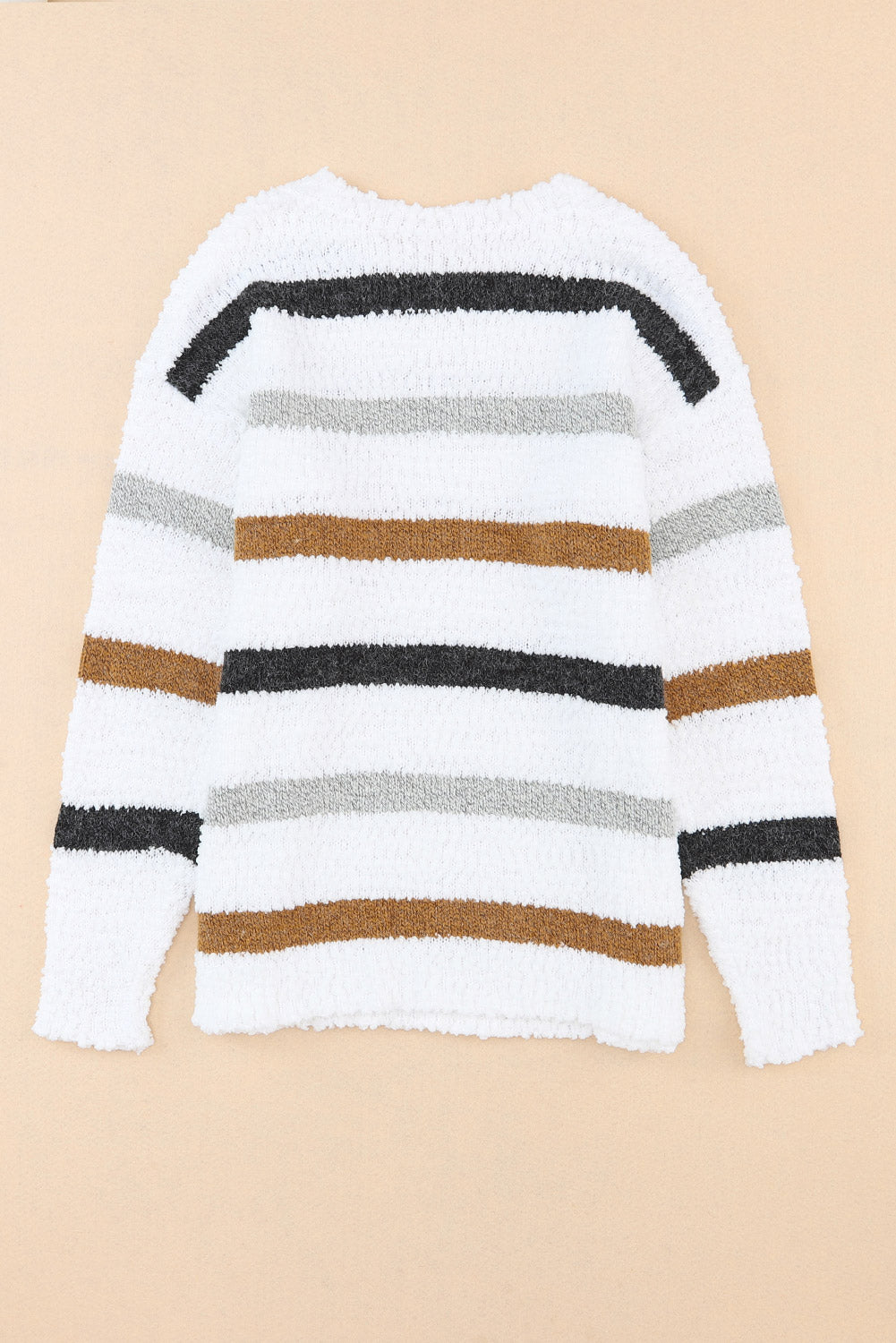 Outfit Flow - Striped Round Neck Dropped Shoulder Sweater