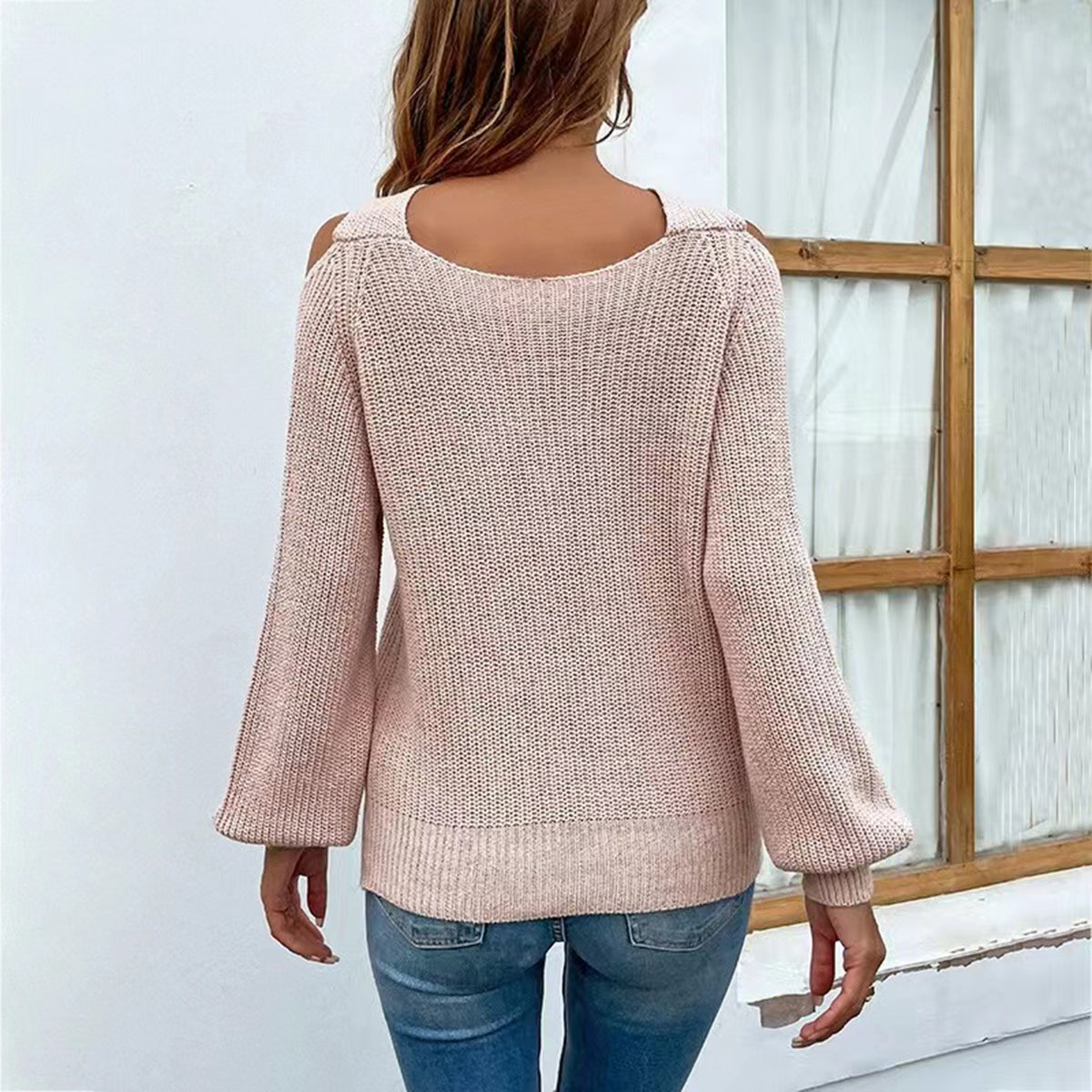 Crisscross Cold-Shoulder Sweater OutfitFlow