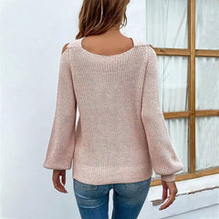 Crisscross Cold-Shoulder Sweater OutfitFlow