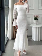 Off-Shoulder Lace Bodycon Maxi Dress OutfitFlow