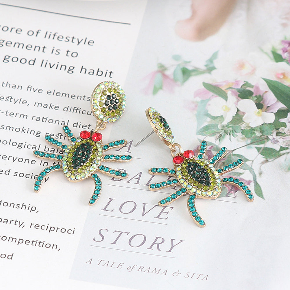 Spider Rhinestone Alloy Earrings OutfitFlow