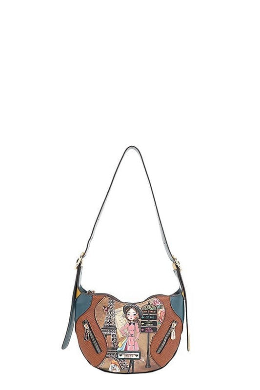 Nicole Lee USA Eco-Leather Saddle Bag Caramel One Size OutfitFlow